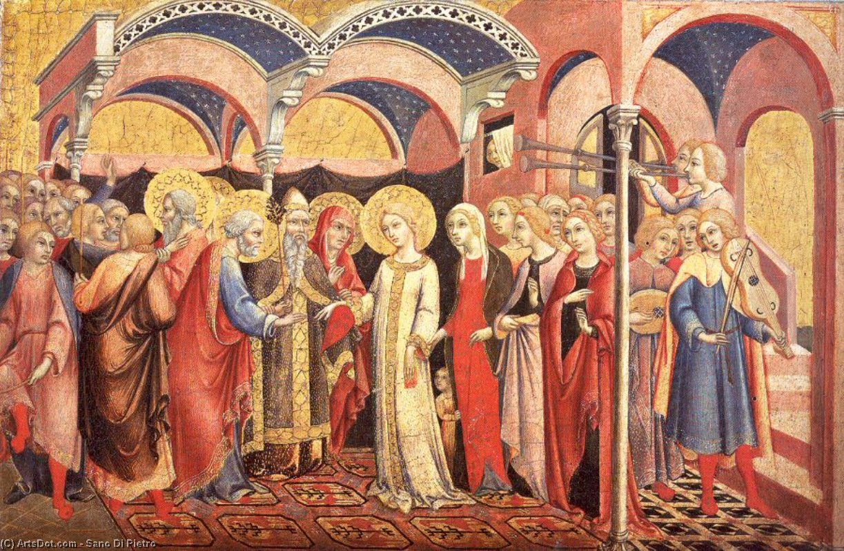 Wikioo.org – L'Enciclopedia delle Belle Arti - Pittura, Opere di Sano Di Pietro - il matrimonio di la vergine