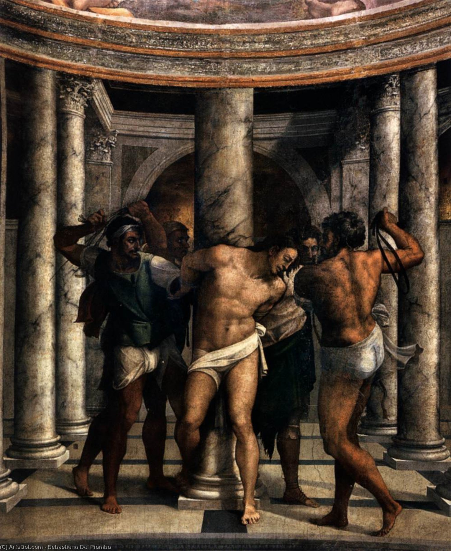 Wikioo.org - The Encyclopedia of Fine Arts - Painting, Artwork by Sebastiano Del Piombo - Flagellation of Christ