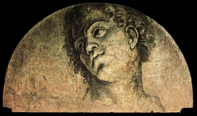WikiOO.org - Encyclopedia of Fine Arts - Festés, Grafika Sebastiano Del Piombo - Frescoes of the Farnesina (huge head)