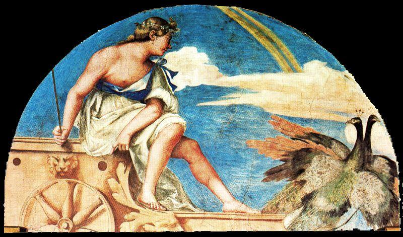 WikiOO.org - Енциклопедия за изящни изкуства - Живопис, Произведения на изкуството Sebastiano Del Piombo - Frescoes of the Farnesina (Juno chariot pulled by peacocks)