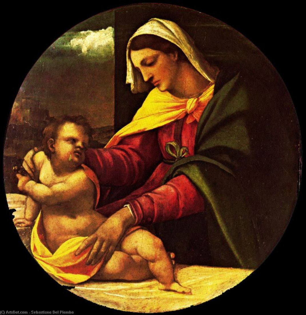 Wikioo.org - Die Enzyklopädie bildender Kunst - Malerei, Kunstwerk von Sebastiano Del Piombo - madonna mit dem kind