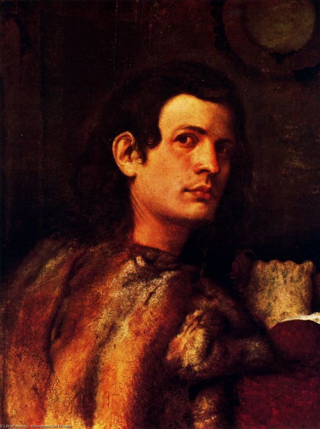 WikiOO.org - Encyclopedia of Fine Arts - Festés, Grafika Sebastiano Del Piombo - Portrait of a Humanist