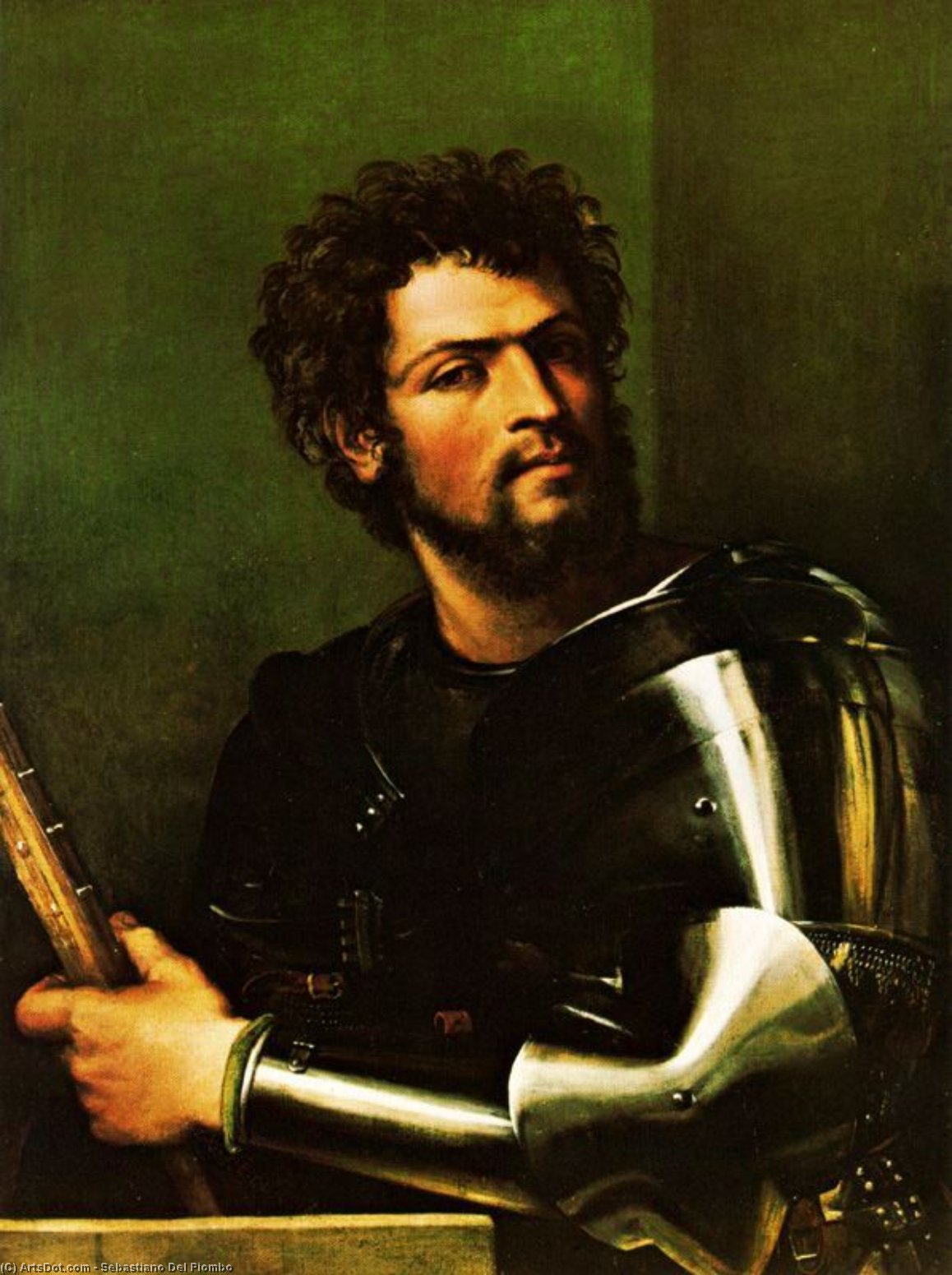 WikiOO.org - Encyclopedia of Fine Arts - Malba, Artwork Sebastiano Del Piombo - Portrait of a Man in arms