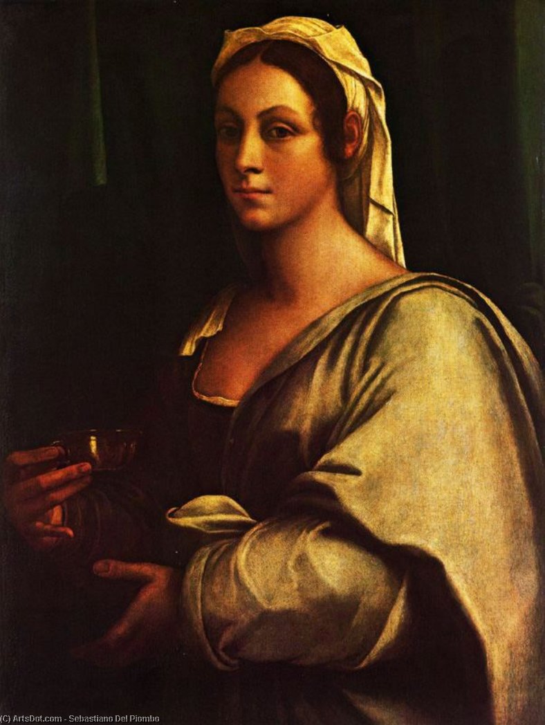 WikiOO.org - Encyclopedia of Fine Arts - Festés, Grafika Sebastiano Del Piombo - Portrait of a Woman (Sofonisba)