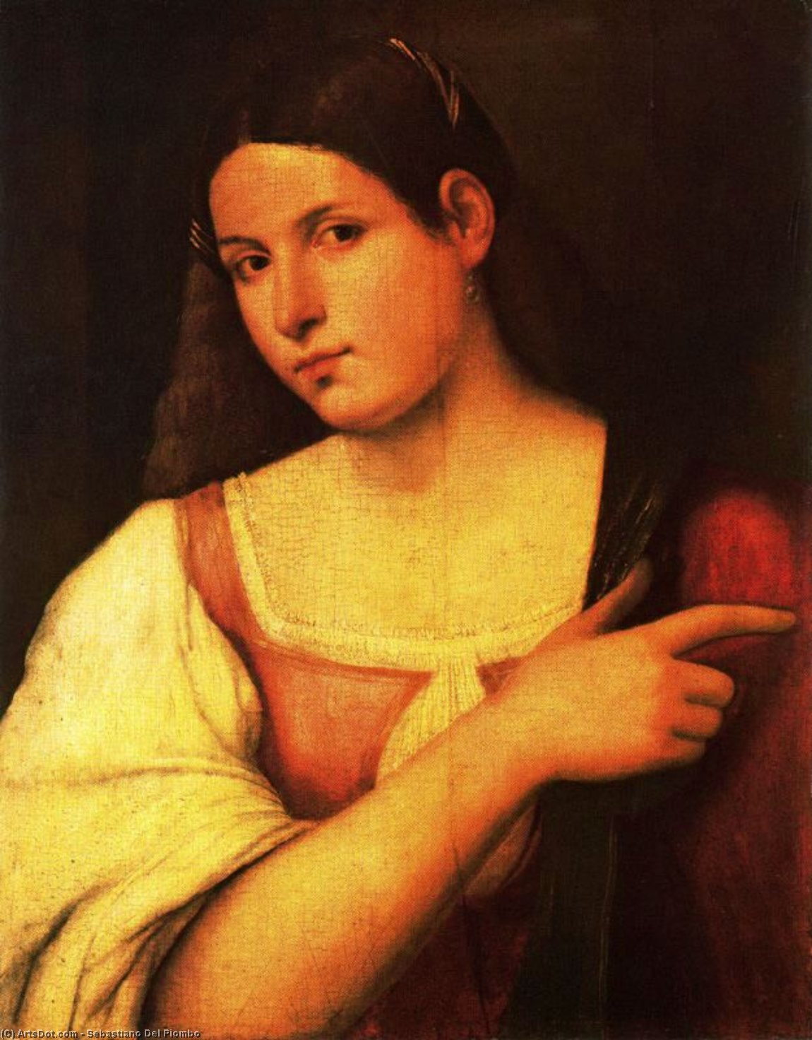 WikiOO.org - Энциклопедия изобразительного искусства - Живопись, Картины  Sebastiano Del Piombo - Портрет молодой женщины