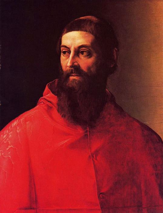 Wikioo.org - Die Enzyklopädie bildender Kunst - Malerei, Kunstwerk von Sebastiano Del Piombo - Porträt von Kardinal Rodolfo Pio da Carpi
