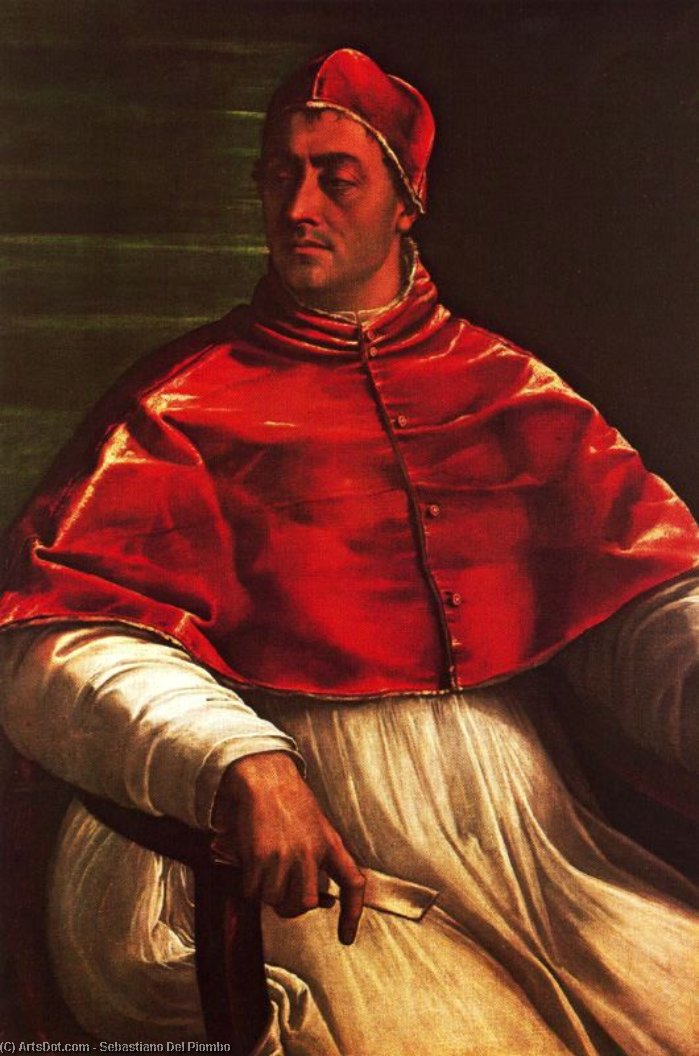 WikiOO.org - Encyclopedia of Fine Arts - Festés, Grafika Sebastiano Del Piombo - Portrait of Clemente VII