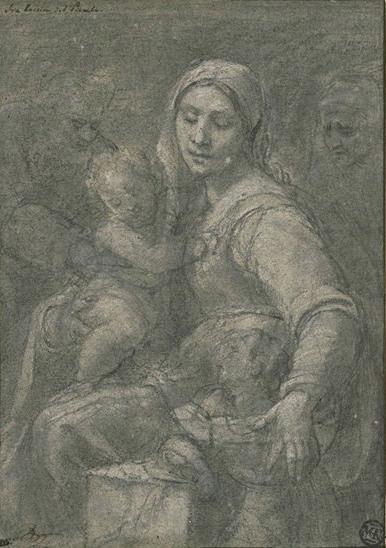 Wikioo.org - The Encyclopedia of Fine Arts - Painting, Artwork by Sebastiano Del Piombo - The Virgin, the Infant Jesus, St. Joseph, St. Anne and the Young St. John