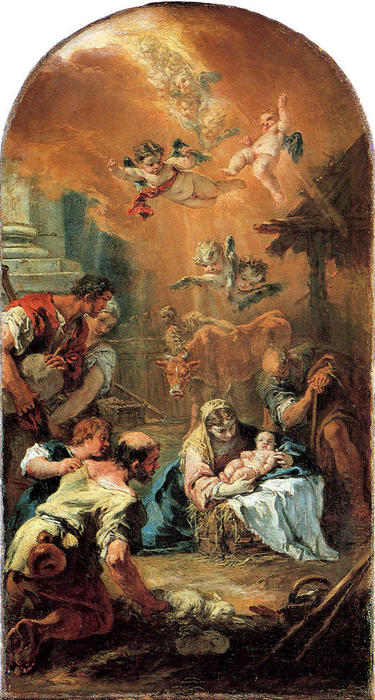 WikiOO.org - Enciklopedija dailės - Tapyba, meno kuriniai Sebastiano Ricci - Adoration of the Shepherds