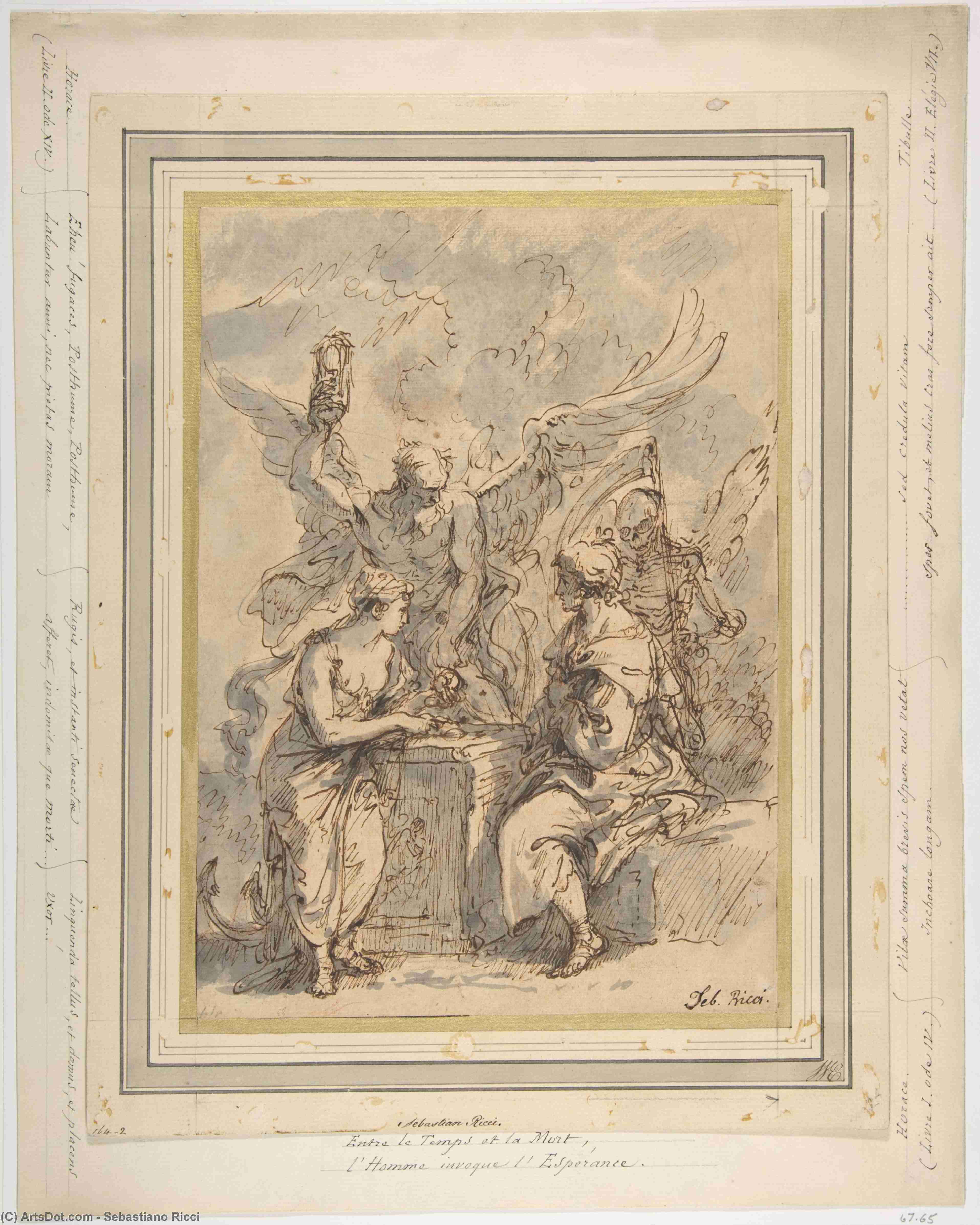 WikiOO.org - Enciklopedija dailės - Tapyba, meno kuriniai Sebastiano Ricci - Allegory with Figures of Hope, Time, and Death