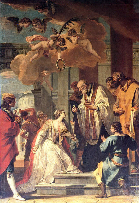 Wikioo.org - The Encyclopedia of Fine Arts - Painting, Artwork by Sebastiano Ricci - Communion and Martyrdom of St Lucy
