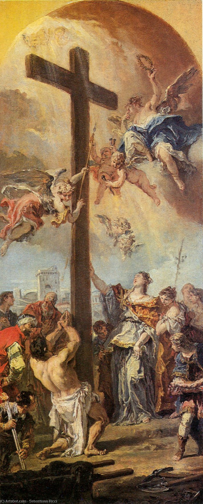 Wikioo.org - The Encyclopedia of Fine Arts - Painting, Artwork by Sebastiano Ricci - Exaltation of the True Cross