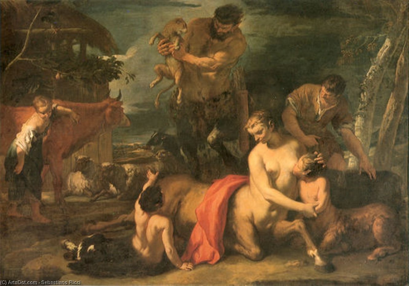 Wikioo.org - The Encyclopedia of Fine Arts - Painting, Artwork by Sebastiano Ricci - Family of Centaurs