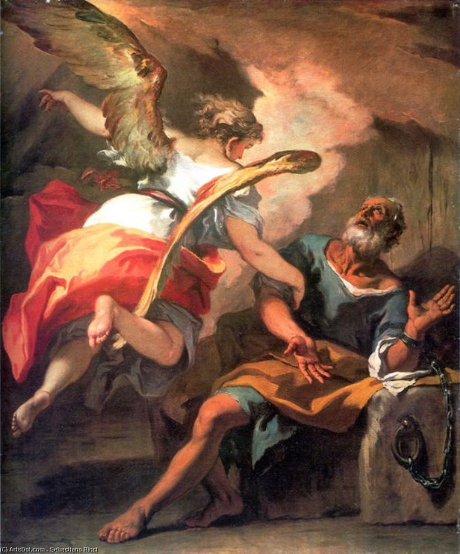 Wikioo.org - The Encyclopedia of Fine Arts - Painting, Artwork by Sebastiano Ricci - Liberation of St Peter