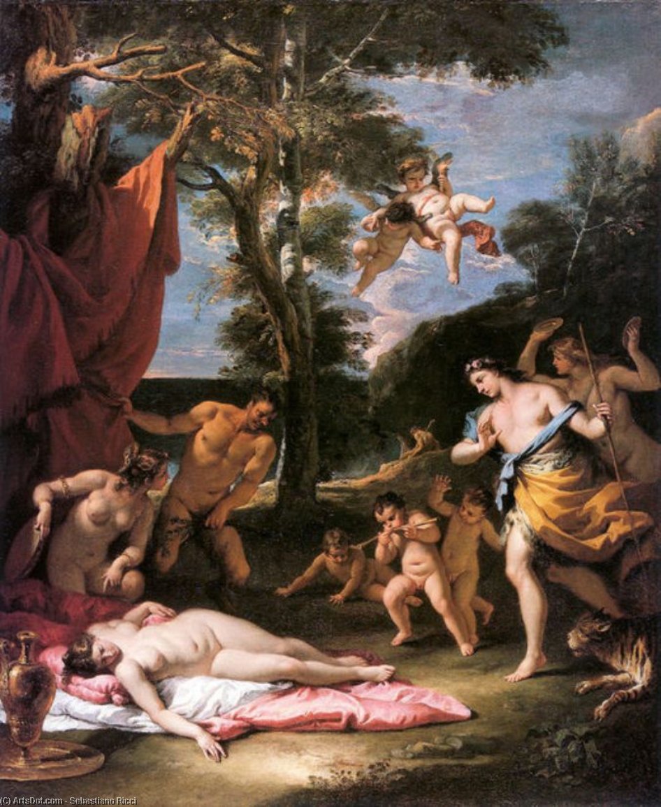 WikiOO.org - אנציקלופדיה לאמנויות יפות - ציור, יצירות אמנות Sebastiano Ricci - Meeting of Bacchus and Ariadne