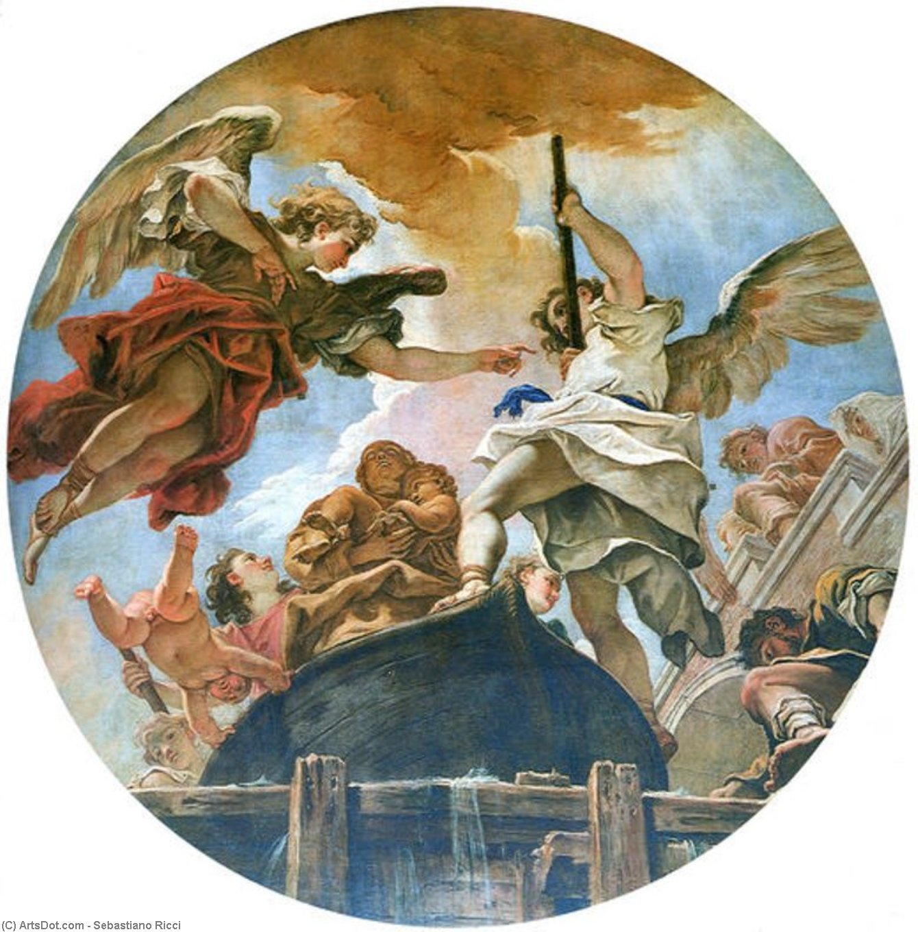 WikiOO.org – 美術百科全書 - 繪畫，作品 Sebastiano Ricci - 麦当娜的雕像神奇到达