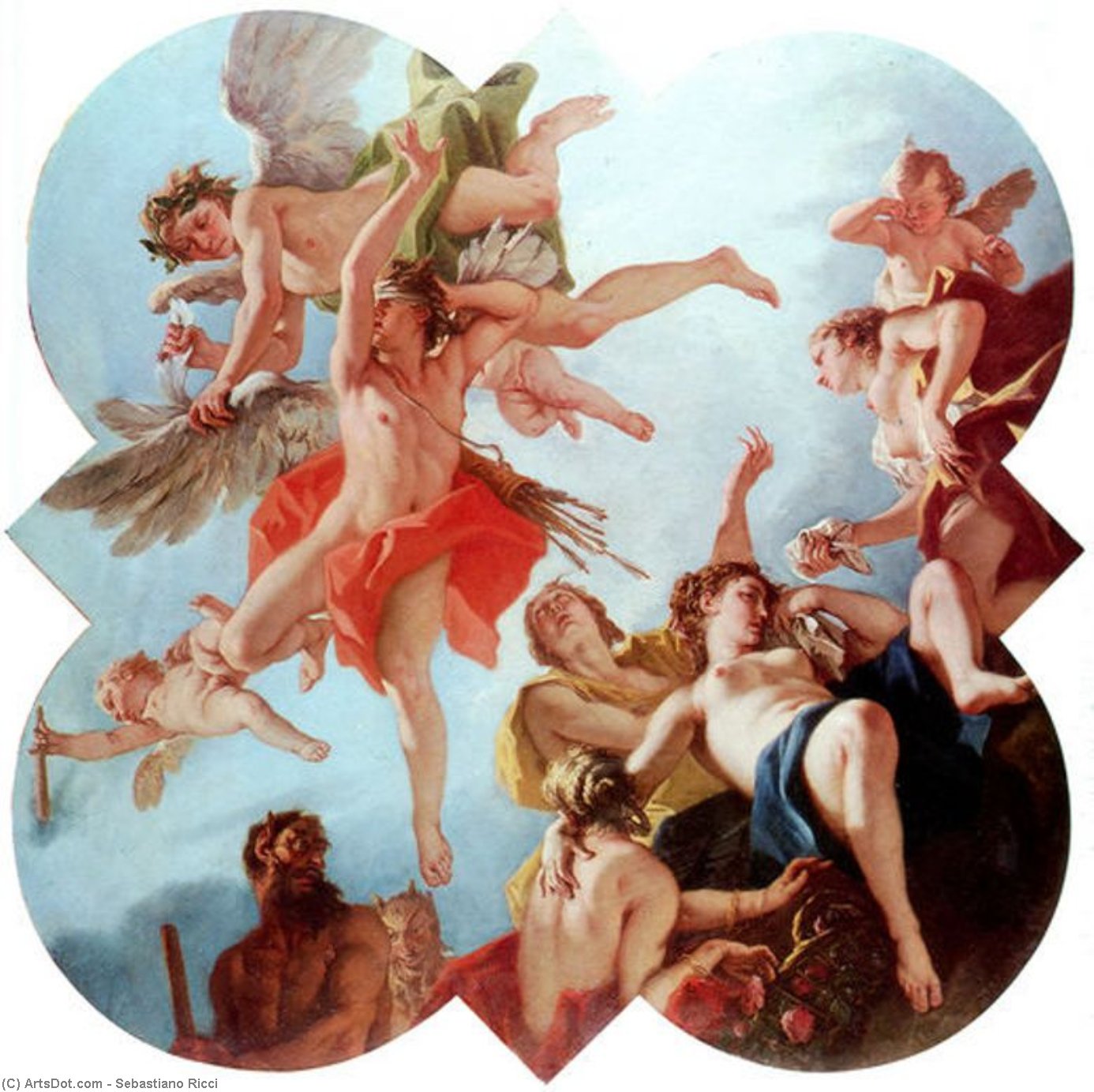 Wikioo.org - Bách khoa toàn thư về mỹ thuật - Vẽ tranh, Tác phẩm nghệ thuật Sebastiano Ricci - Punishment of Cupid