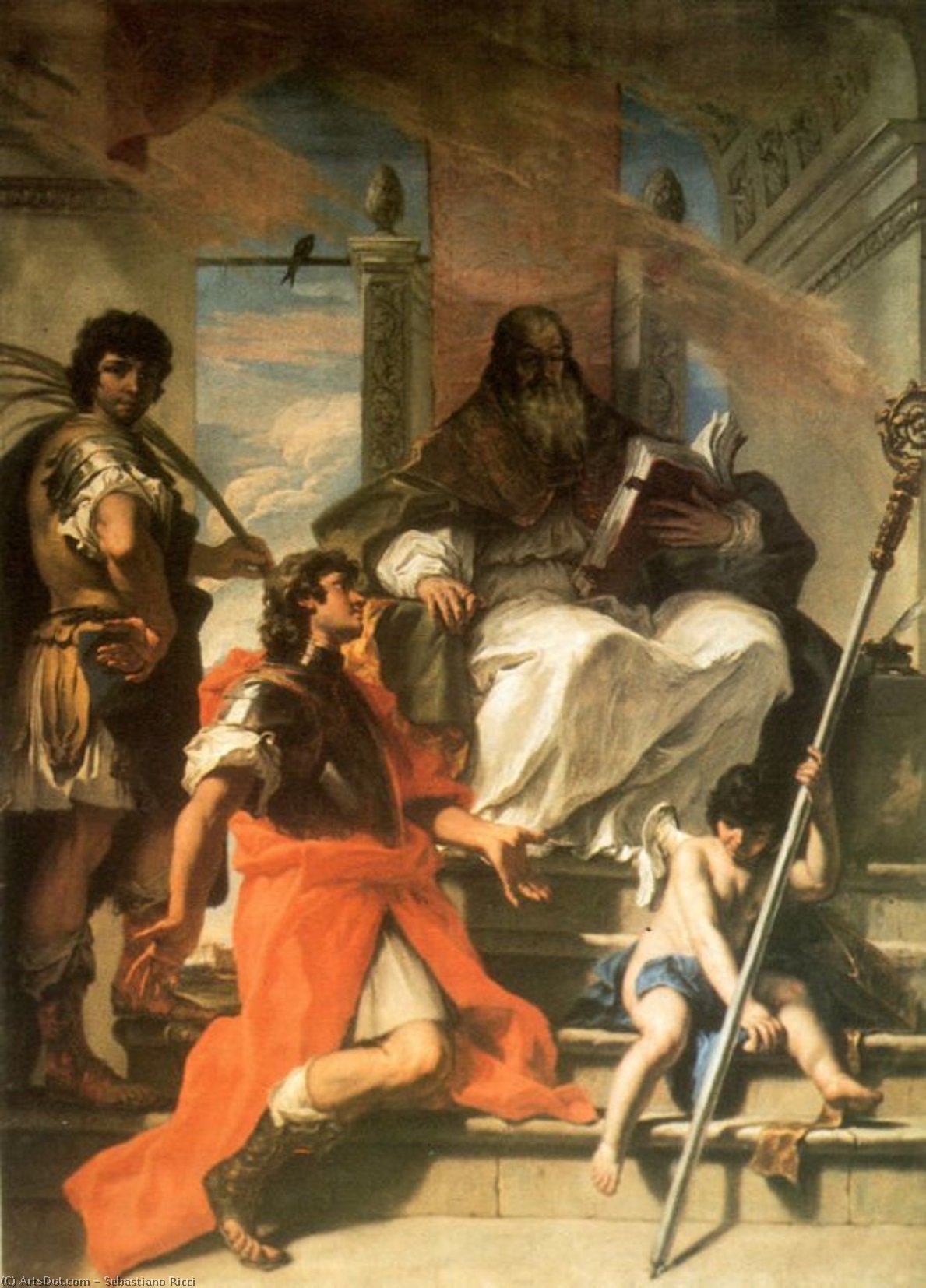 Wikioo.org - The Encyclopedia of Fine Arts - Painting, Artwork by Sebastiano Ricci - Saints Procolo, Fermo and Rustico