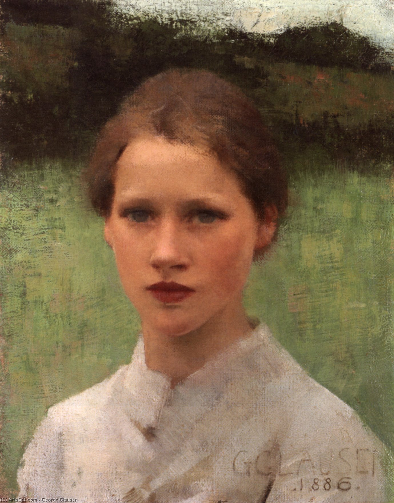 Wikioo.org - The Encyclopedia of Fine Arts - Painting, Artwork by George Clausen - A Village Maiden