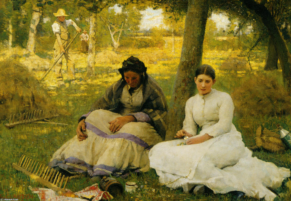 Wikioo.org - The Encyclopedia of Fine Arts - Painting, Artwork by George Clausen - Day Dreams