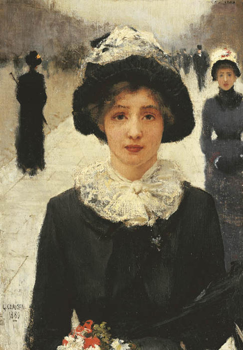 Wikioo.org - The Encyclopedia of Fine Arts - Painting, Artwork by George Clausen - In the Street