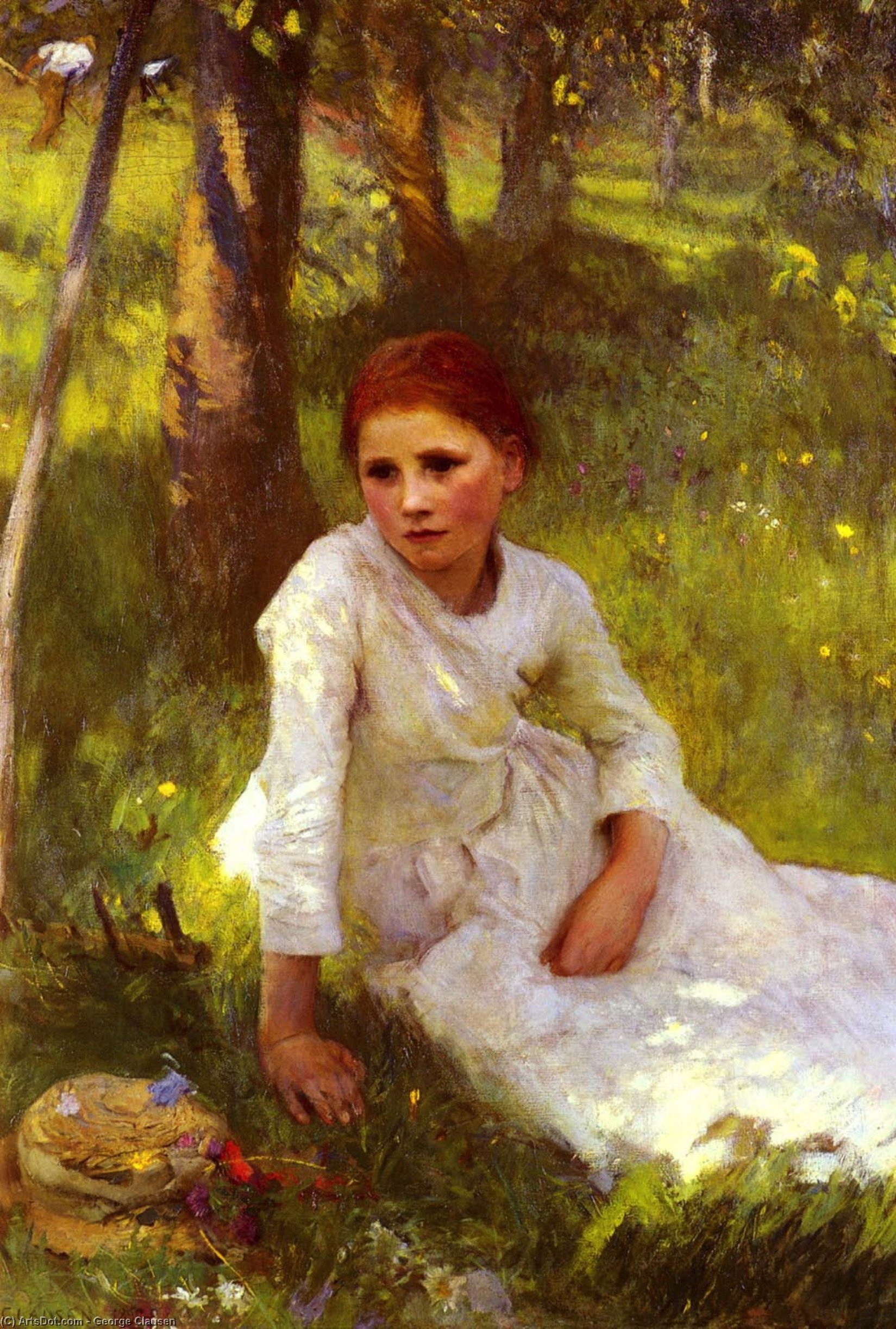 Wikioo.org - The Encyclopedia of Fine Arts - Painting, Artwork by George Clausen - Noon In The Hayfield