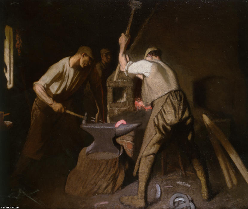 Wikioo.org - The Encyclopedia of Fine Arts - Painting, Artwork by George Clausen - Our Blacksmith