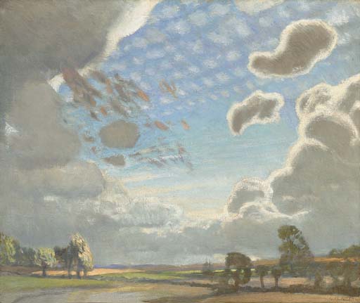 Wikioo.org - สารานุกรมวิจิตรศิลป์ - จิตรกรรม George Clausen - Storm Clouds Gathering