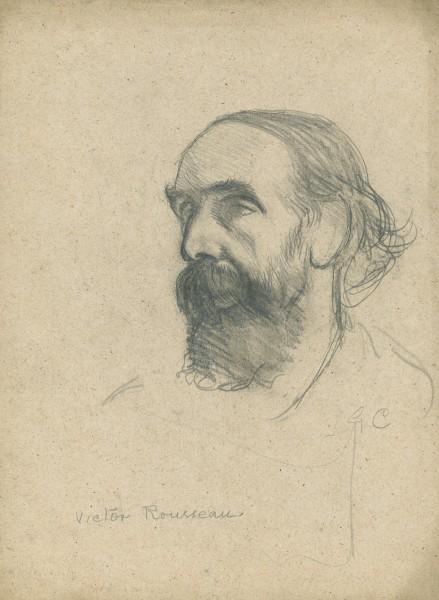 Wikioo.org - The Encyclopedia of Fine Arts - Painting, Artwork by George Clausen - Study of a head for the portrait of Monsieur Victor Rousseau