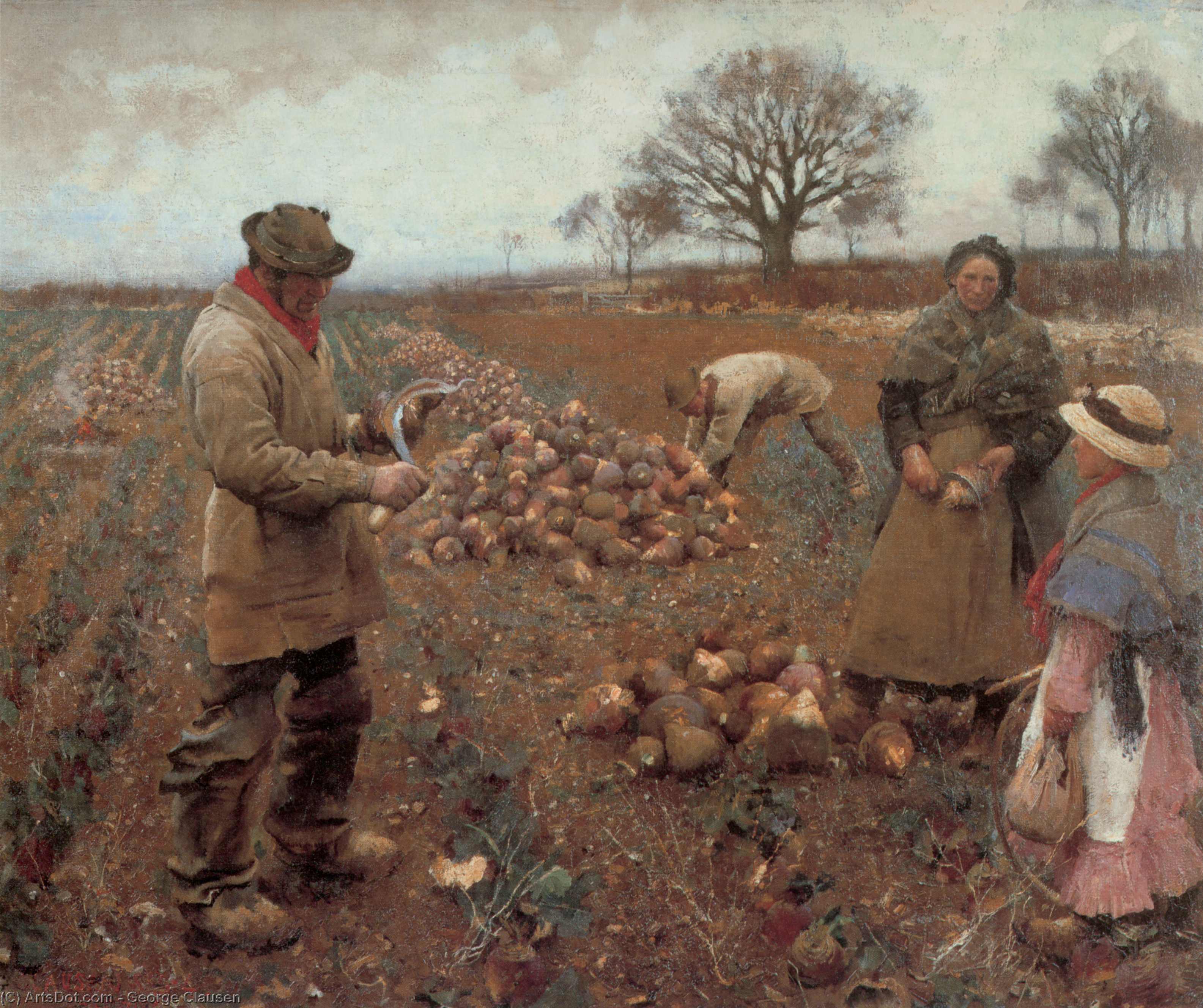 Wikioo.org - The Encyclopedia of Fine Arts - Painting, Artwork by George Clausen - Winter Work