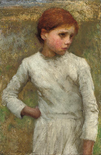 WikiOO.org - Encyclopedia of Fine Arts - Maleri, Artwork George Clausen - Young Girl