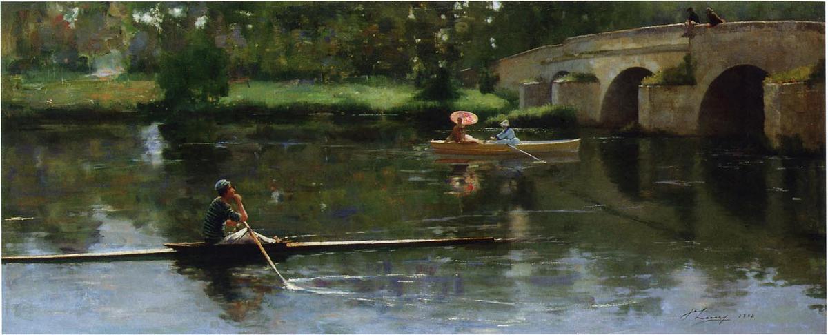 Wikioo.org - The Encyclopedia of Fine Arts - Painting, Artwork by John Lavery - Bridge at Grez