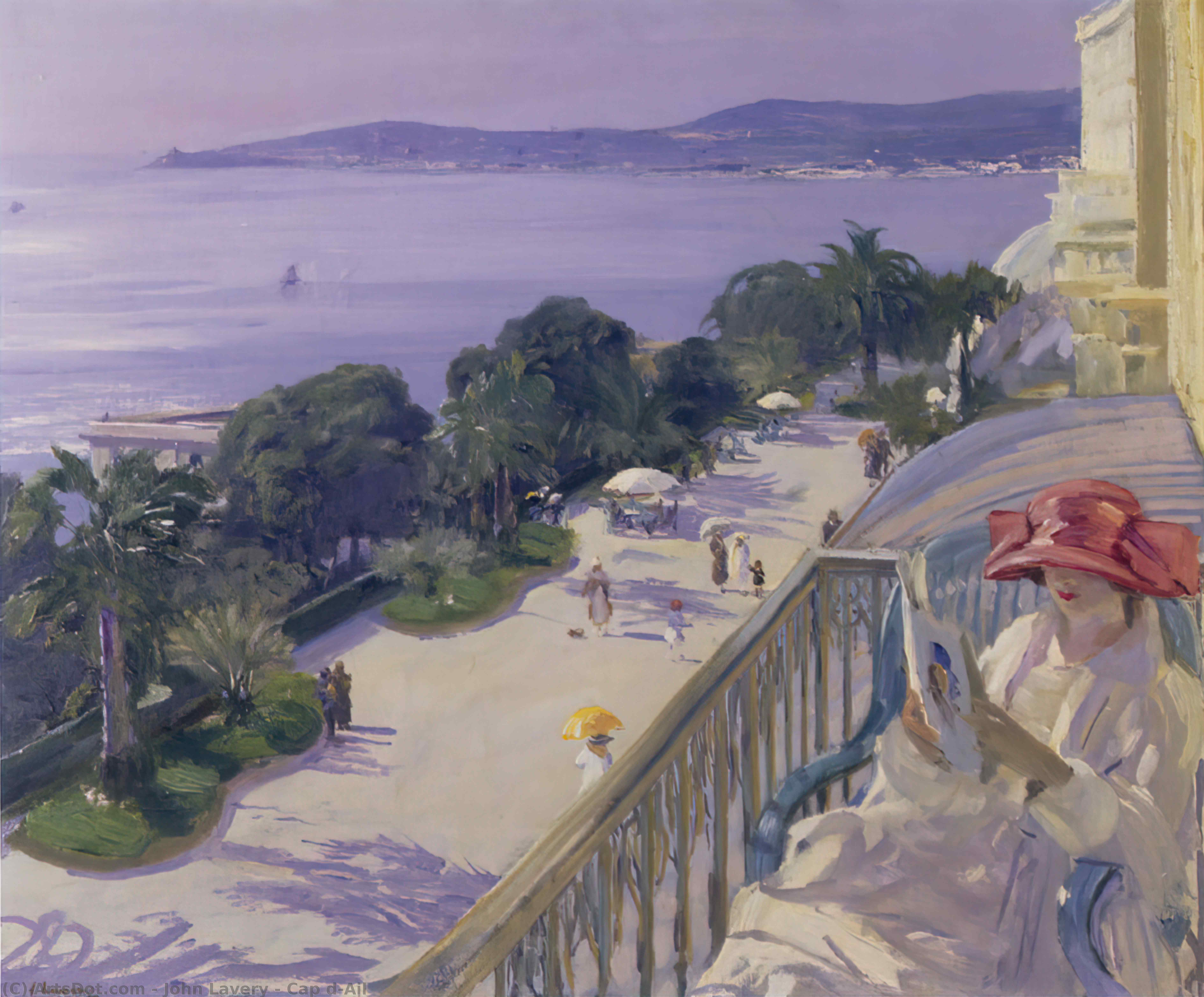 Wikioo.org - The Encyclopedia of Fine Arts - Painting, Artwork by John Lavery - Cap d'Ail