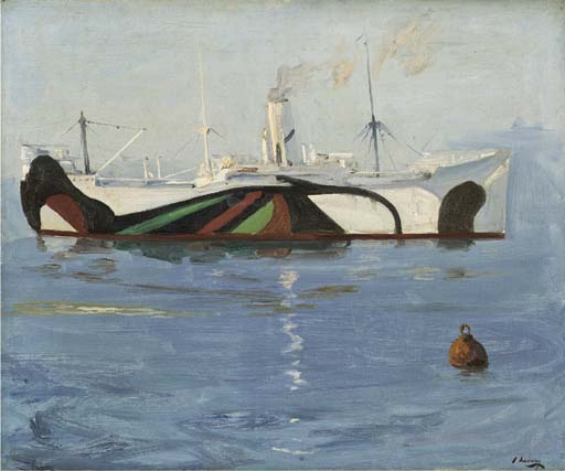 Wikioo.org - The Encyclopedia of Fine Arts - Painting, Artwork by John Lavery - Dazzle, A Mystery Ship