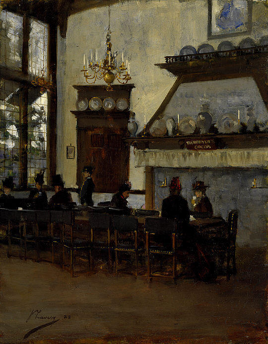 Wikioo.org - The Encyclopedia of Fine Arts - Painting, Artwork by John Lavery - The Dutch Cocoa House at the Glasgow International Exhibition of 1888