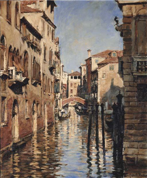 WikiOO.org - Enciklopedija dailės - Tapyba, meno kuriniai Stanhope Alexander Forbes - A Venetian backwater