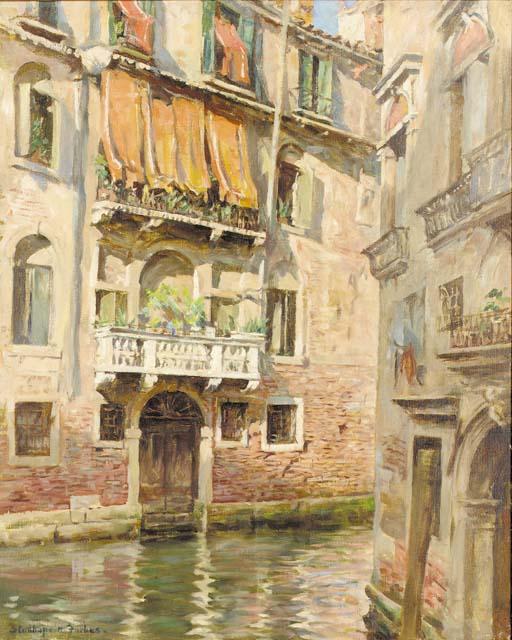 Wikioo.org – La Enciclopedia de las Bellas Artes - Pintura, Obras de arte de Stanhope Alexander Forbes - Una pasarela de Venecia