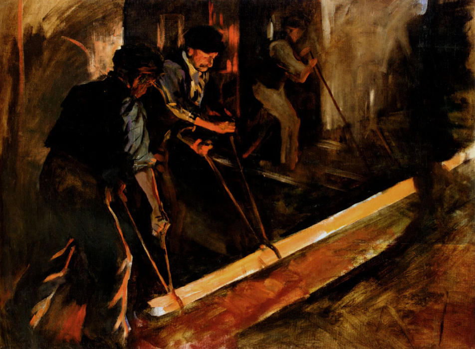 Wikioo.org - The Encyclopedia of Fine Arts - Painting, Artwork by Stanhope Alexander Forbes - Forging Steel, The Steel Mill