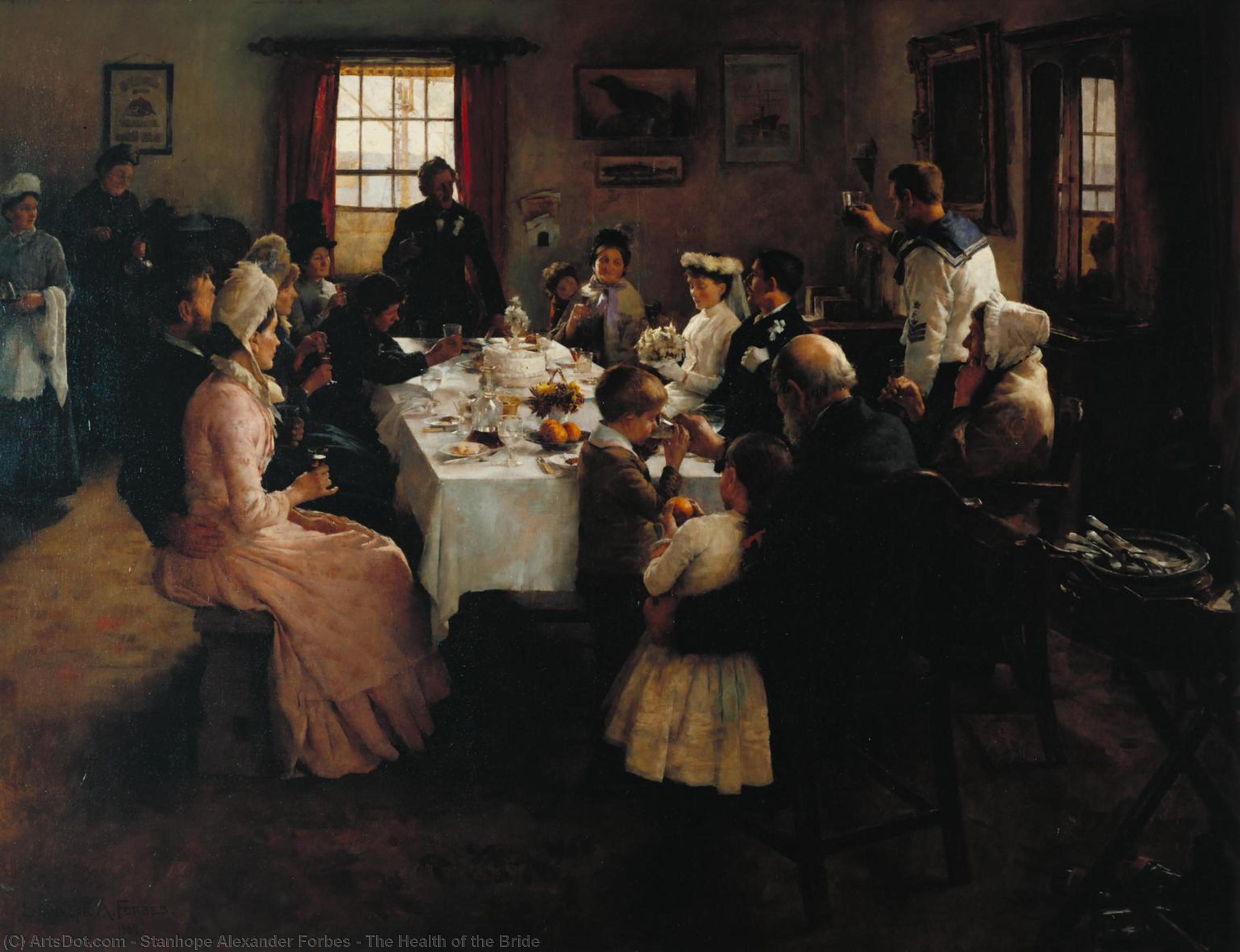 Wikioo.org - The Encyclopedia of Fine Arts - Painting, Artwork by Stanhope Alexander Forbes - The Health of the Bride