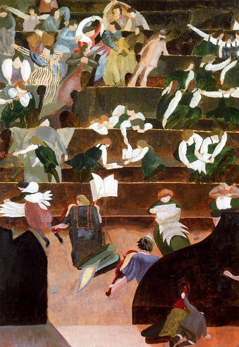WikiOO.org - אנציקלופדיה לאמנויות יפות - ציור, יצירות אמנות Stanley Spencer - A Music Lesson at Bedales