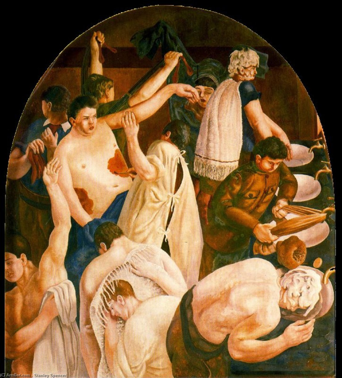 WikiOO.org – 美術百科全書 - 繪畫，作品 Stanley Spencer - 沐浴