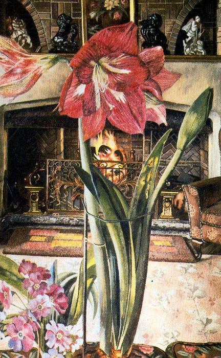 Wikioo.org – La Enciclopedia de las Bellas Artes - Pintura, Obras de arte de Stanley Spencer - Amaryllis en Corte Chauntry