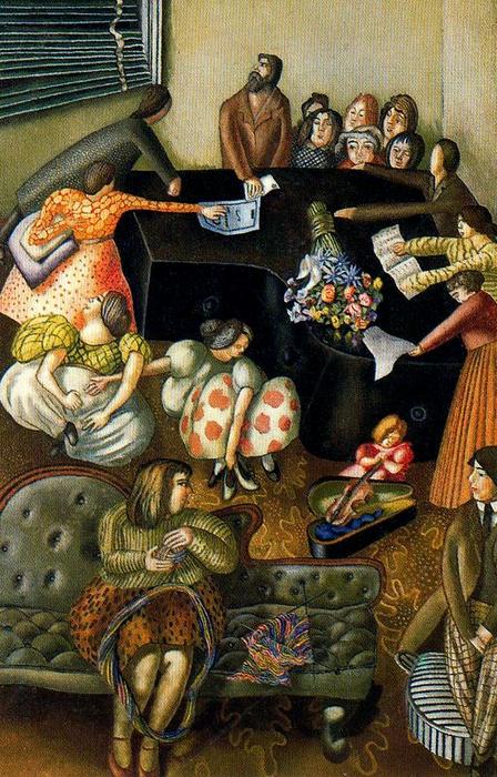 Wikioo.org - The Encyclopedia of Fine Arts - Painting, Artwork by Stanley Spencer - At the Piano