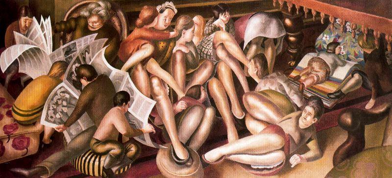 Wikioo.org – La Enciclopedia de las Bellas Artes - Pintura, Obras de arte de Stanley Spencer - Damas de honor en Cana