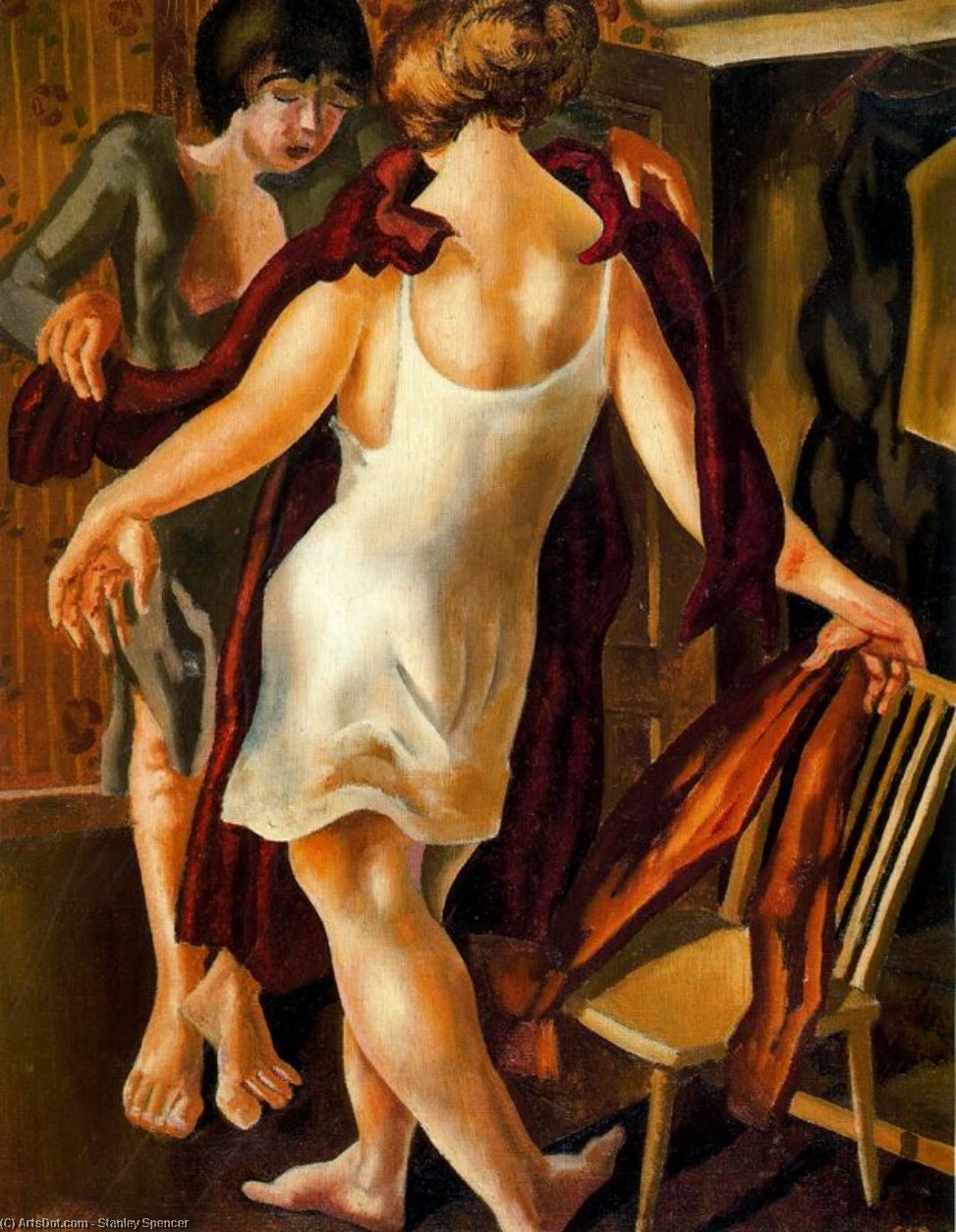 Wikioo.org - Bách khoa toàn thư về mỹ thuật - Vẽ tranh, Tác phẩm nghệ thuật Stanley Spencer - Choosing a Dress