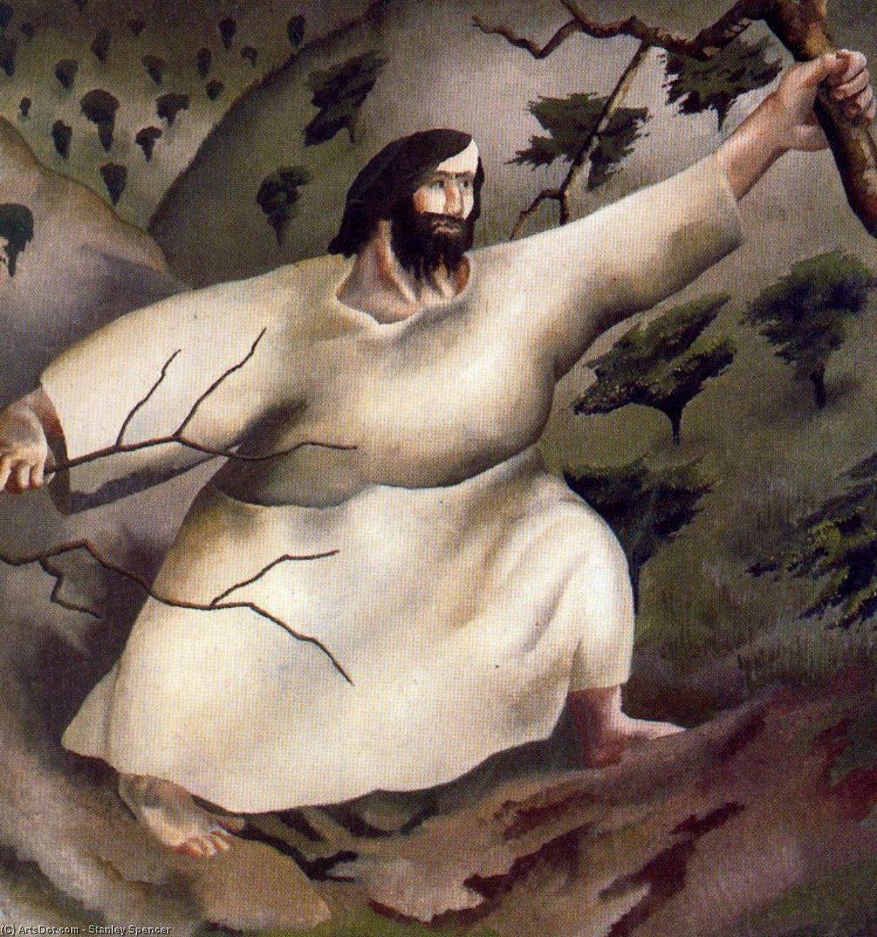 Wikioo.org - The Encyclopedia of Fine Arts - Painting, Artwork by Stanley Spencer - Christ in the Wilderness. Driven by the Spirit into the Wilderness