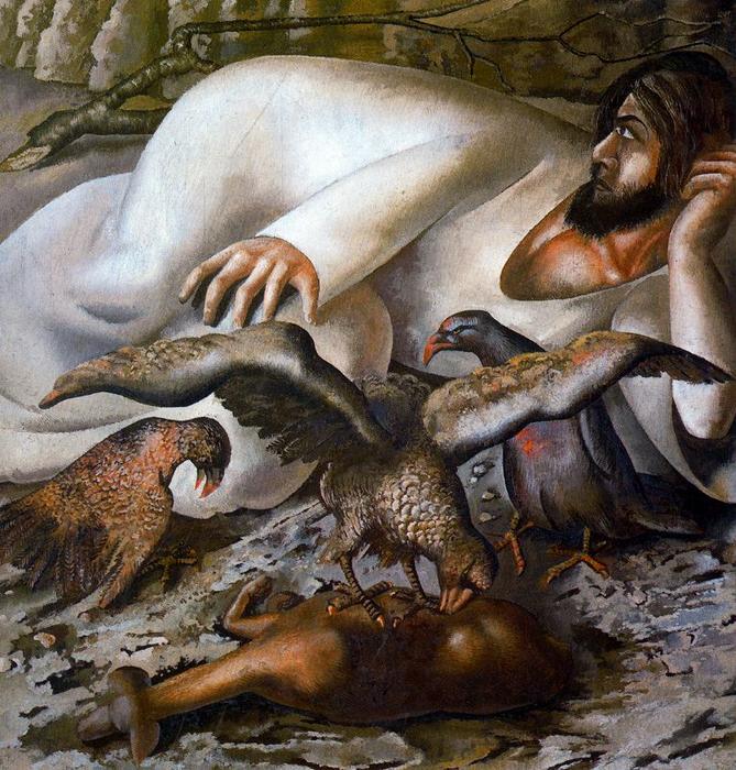 Wikioo.org - The Encyclopedia of Fine Arts - Painting, Artwork by Stanley Spencer - Christ in the Wilderness. The Eagles.