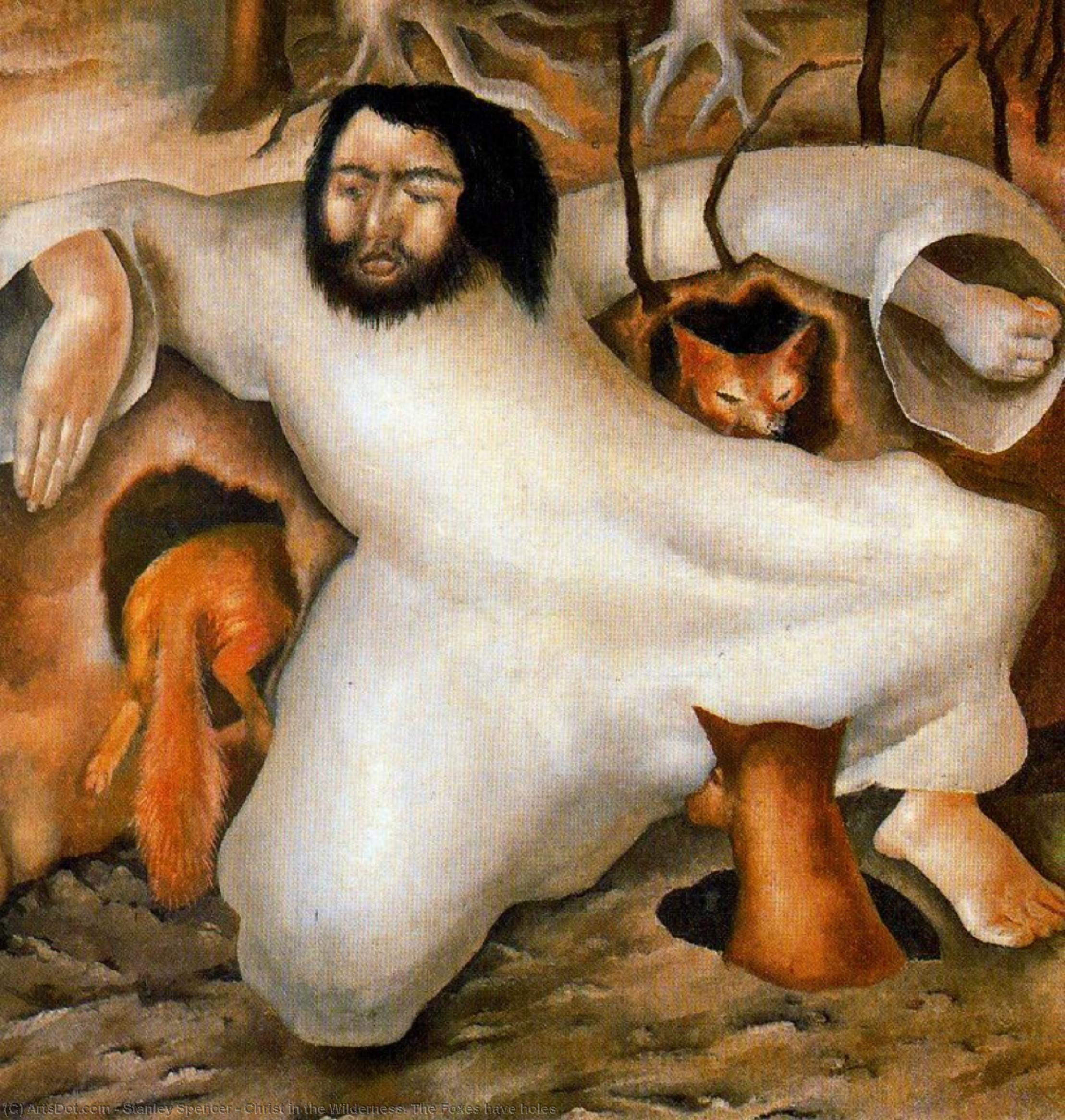Wikioo.org - The Encyclopedia of Fine Arts - Painting, Artwork by Stanley Spencer - Christ in the Wilderness. The Foxes have holes