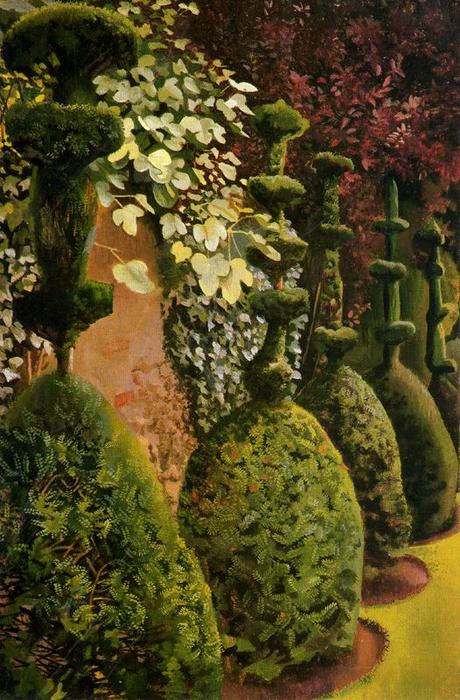 Wikioo.org - The Encyclopedia of Fine Arts - Painting, Artwork by Stanley Spencer - Clipped Yews