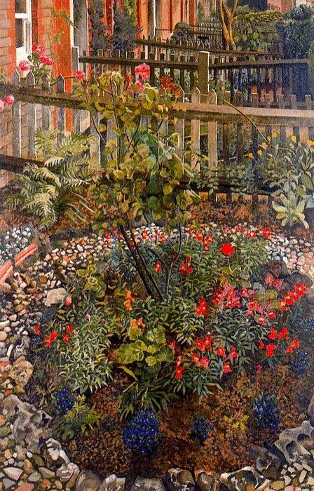 Wikioo.org - The Encyclopedia of Fine Arts - Painting, Artwork by Stanley Spencer - Cookham Rise. Cottages
